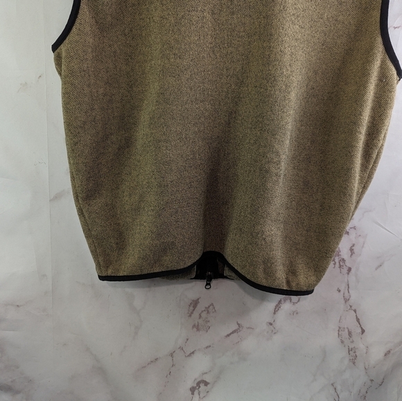Straight Down Clothing Co Vest Mens Large Brown Tan Zip Fleece Jacket - Picture 7 of 10